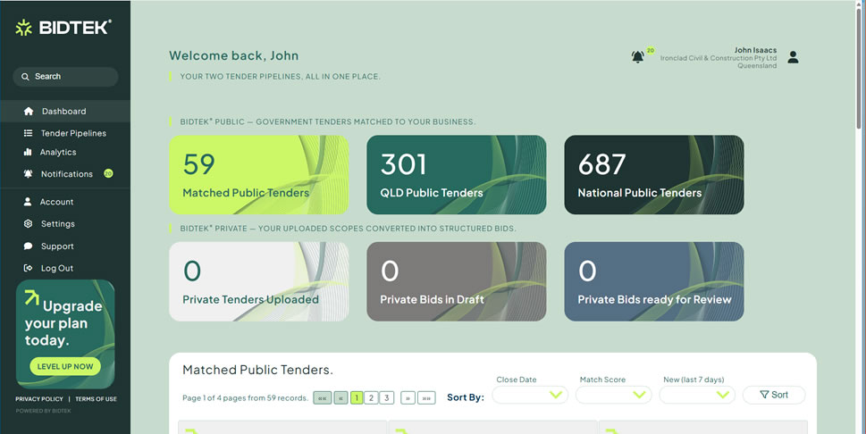 wp site bidtek portal